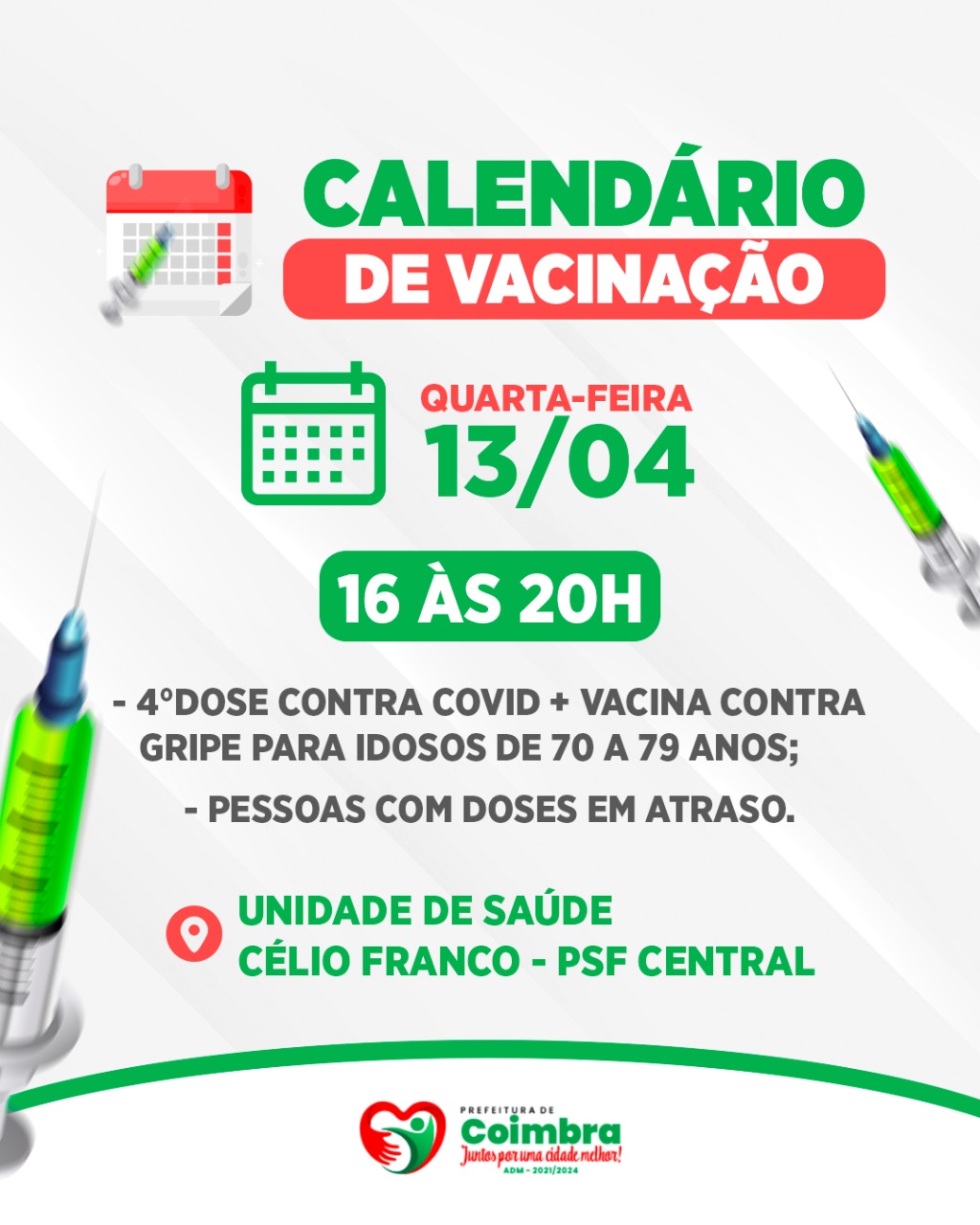 VACINAÇÃO COVID-19 E INFLUENZA