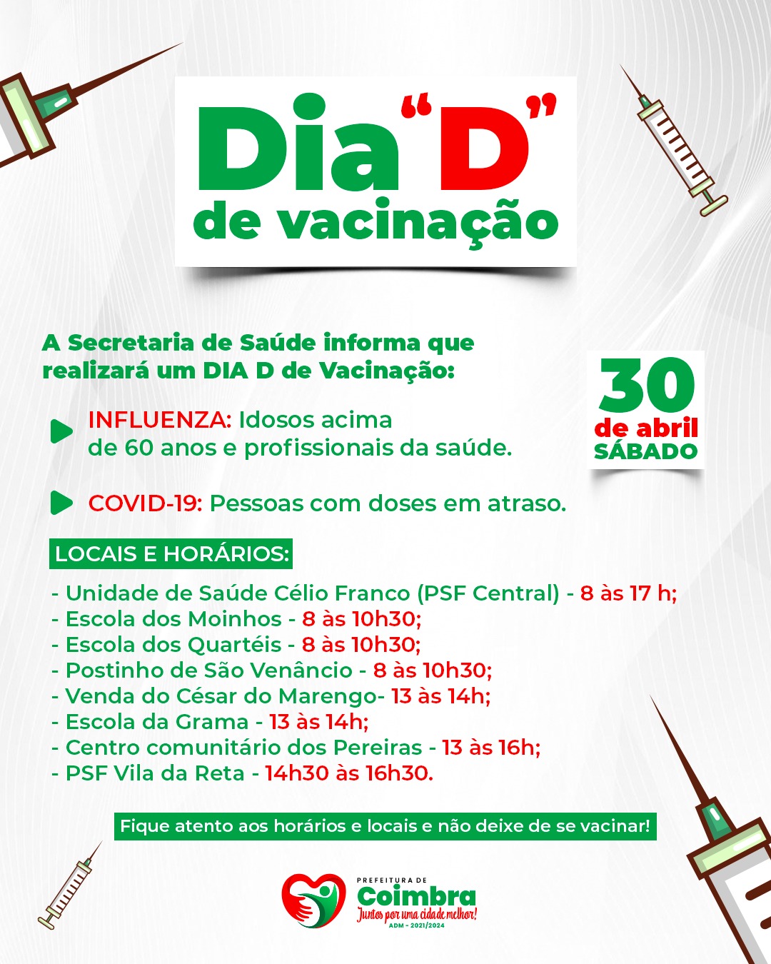 VACINAÇÃO COVID-19 E INFLUENZA