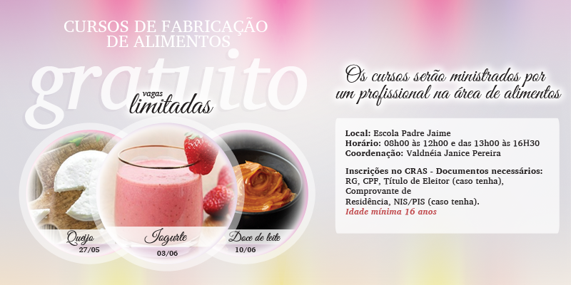 Cursos Gratuitos de Fabricação de Alimentos