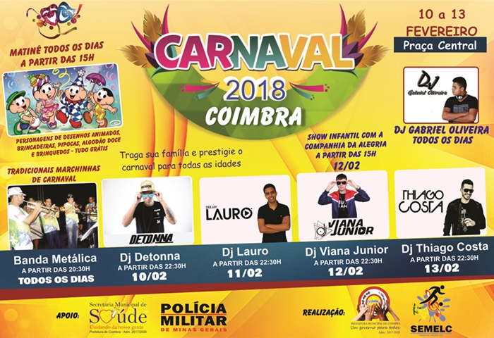 Programação Carnaval 2018