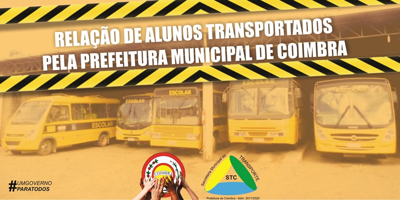 Relação de alunos transportados pela Prefeitura Municipal de Coimbra