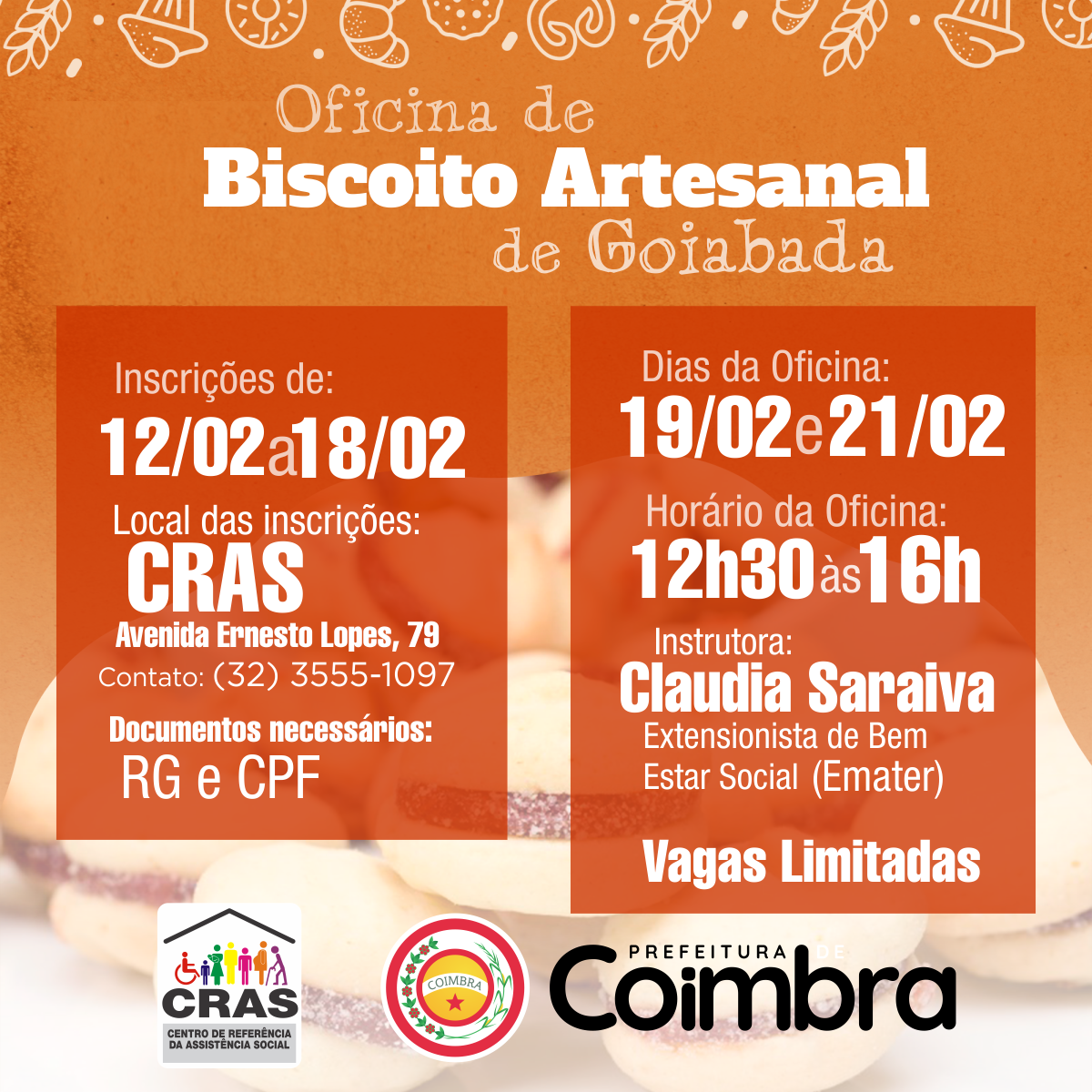 CRAS e Emater promovem Oficina de produção de biscoito artesanal de goiabada