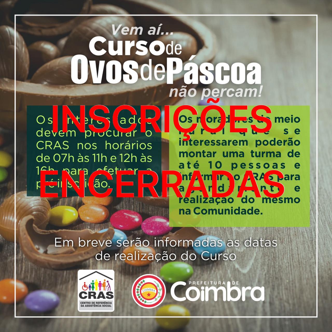 Devido a grande procura, inscrições para o Curso de Ovos de Páscoa estão encerradas