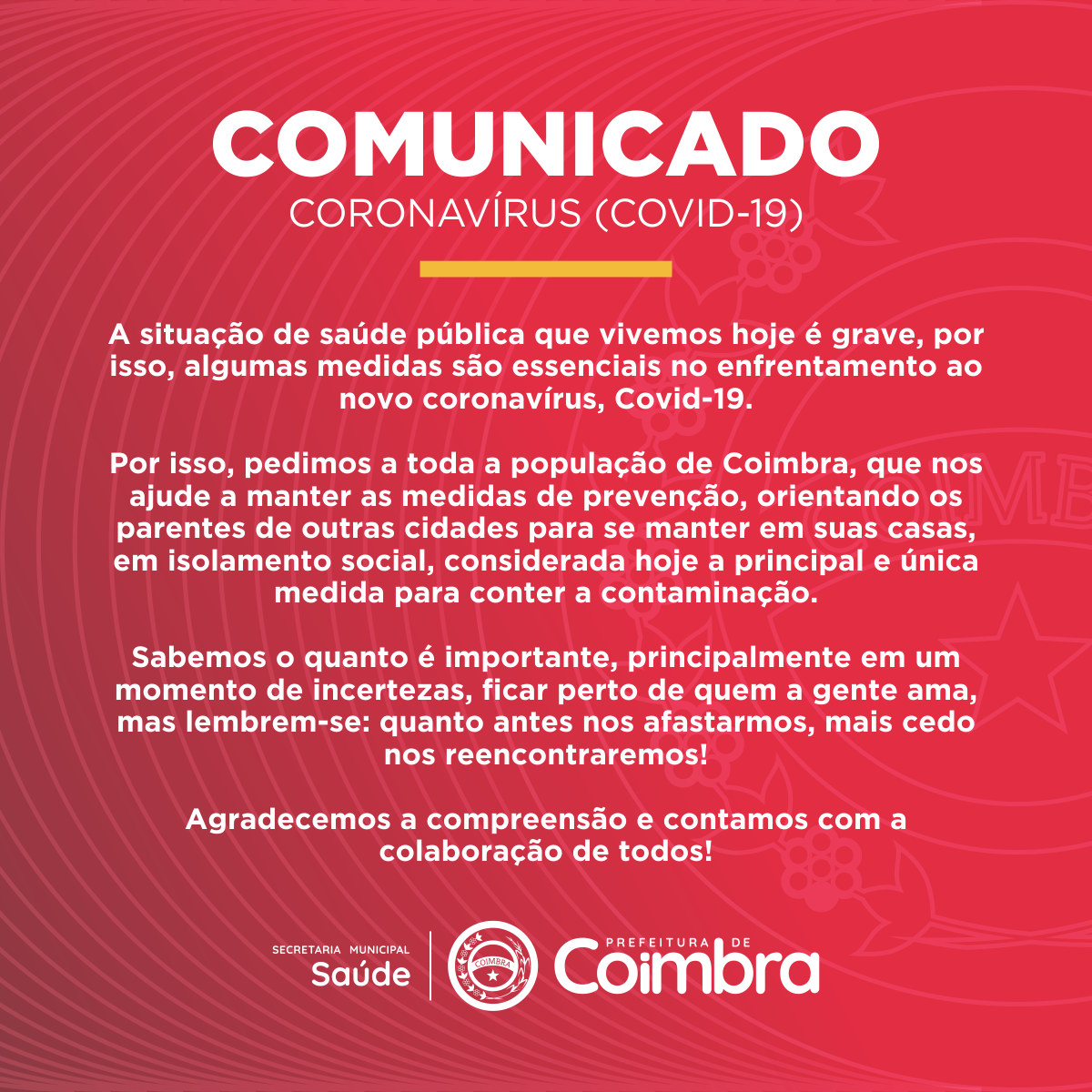 Coronavírus: distanciamento social é a única forma de conter a contaminação