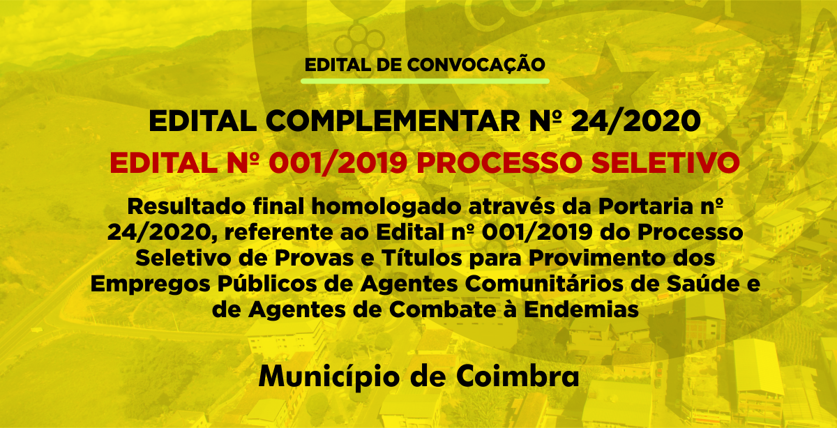 EDITAL COMPLEMENTAR Nº 24/2020