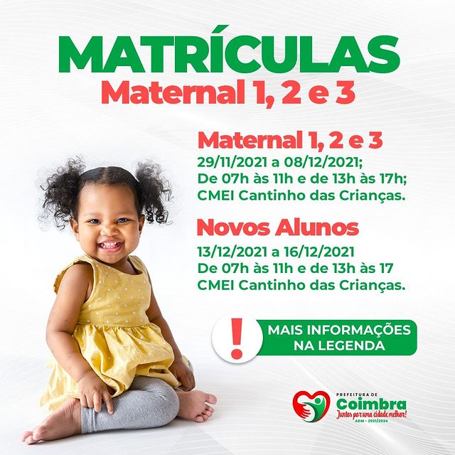 ? CMEI Cantinho das Crianças Matrículas e Rematrículas 2022
