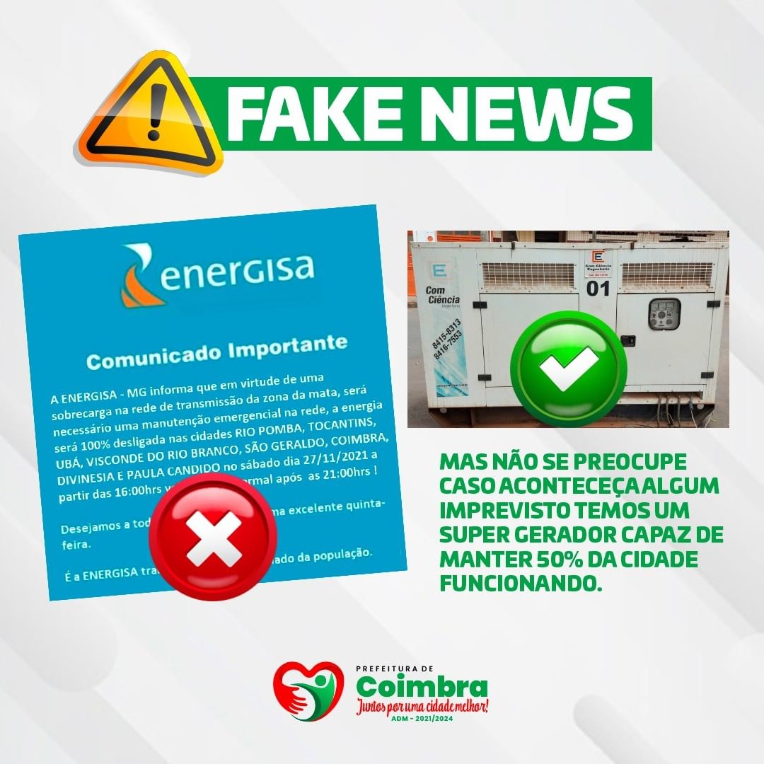 ⚠️ Atenção: FAKE NEWS!
